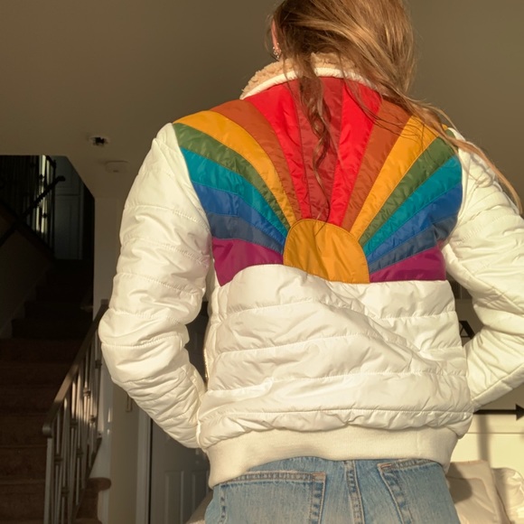 AVIATOR NATION 🌈⚡️WOMENS WHITE SUNBURST JACKET